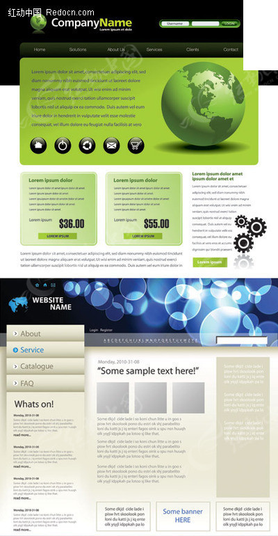 三款優(yōu)質商務網頁界面設計矢量素材 賦能高效網站建設